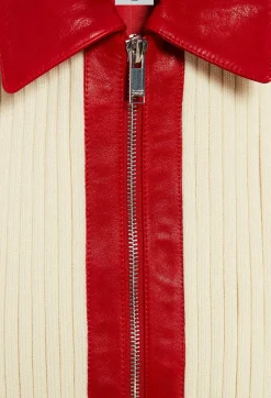 Online Two-Tone Dual-Material Jacket Women Jackets And Coats