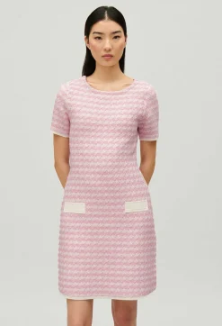 Cheap Two-Tone Knit Dress Women Dresses