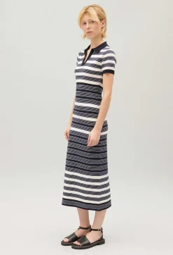 Best Two-Tone Knitted Maxi Dress Women Dresses