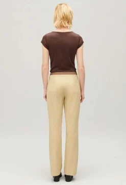 Flash Sale Two-Tone Lace-Up Trousers Women Jeans And Trousers