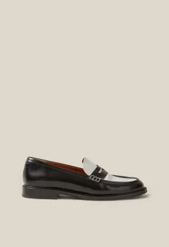 Store Two-Tone Leather Loafers Women Loafers