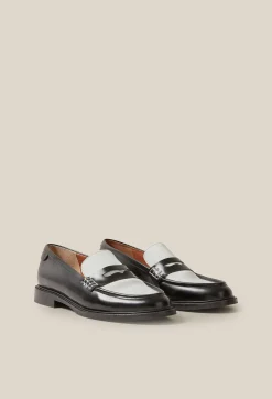 Store Two-Tone Leather Loafers Women Loafers