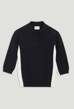 Fashion Two-Tone Polo Jumper Women Sweaters And Cardigans