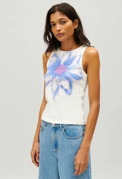 Sale Vest Flower Print Women T-Shirts