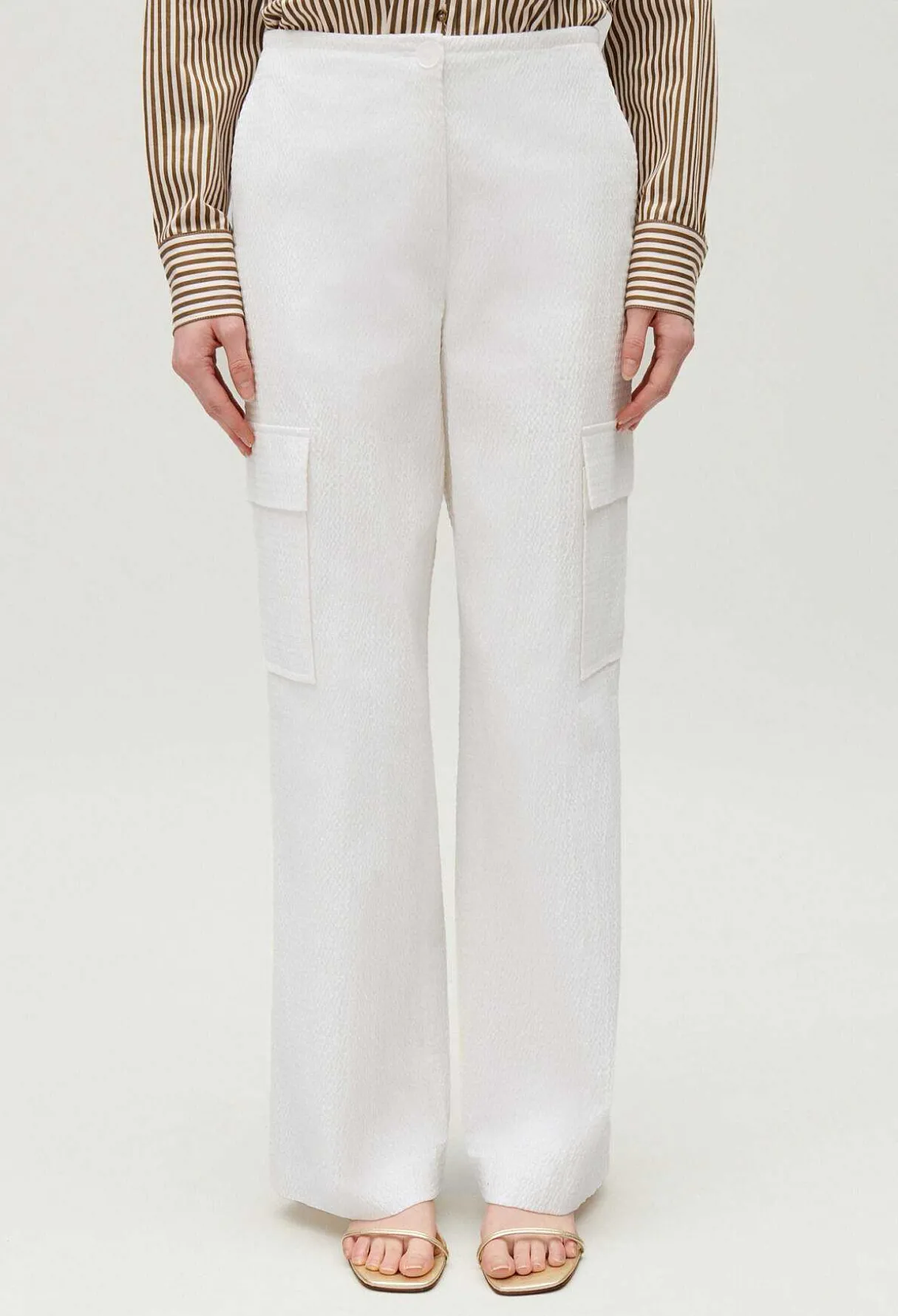 Online White Cargo Trousers Women Jeans And Trousers