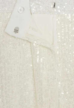 Discount White Sequinned Trousers Women Jeans And Trousers