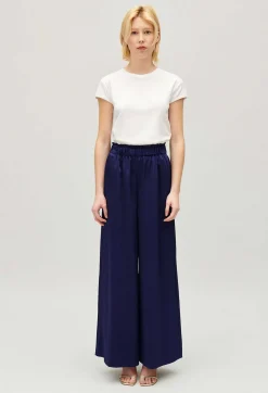 Online Wide-Leg Trousers With Smocked Waistband Women Jeans And Trousers