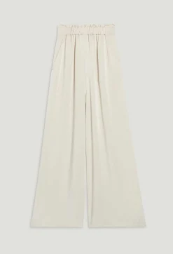 Clearance Wide-Leg Trousers With Smocked Waistband Women Jeans And Trousers