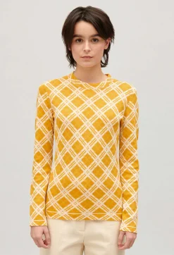 Outlet Yellow Checked Jumper Women Sweaters And Cardigans